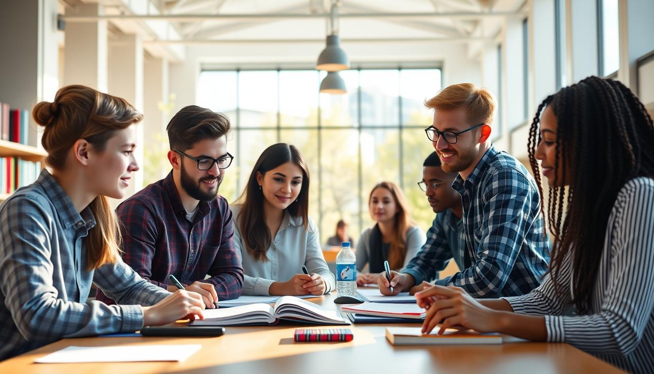 Students working in research laboratory